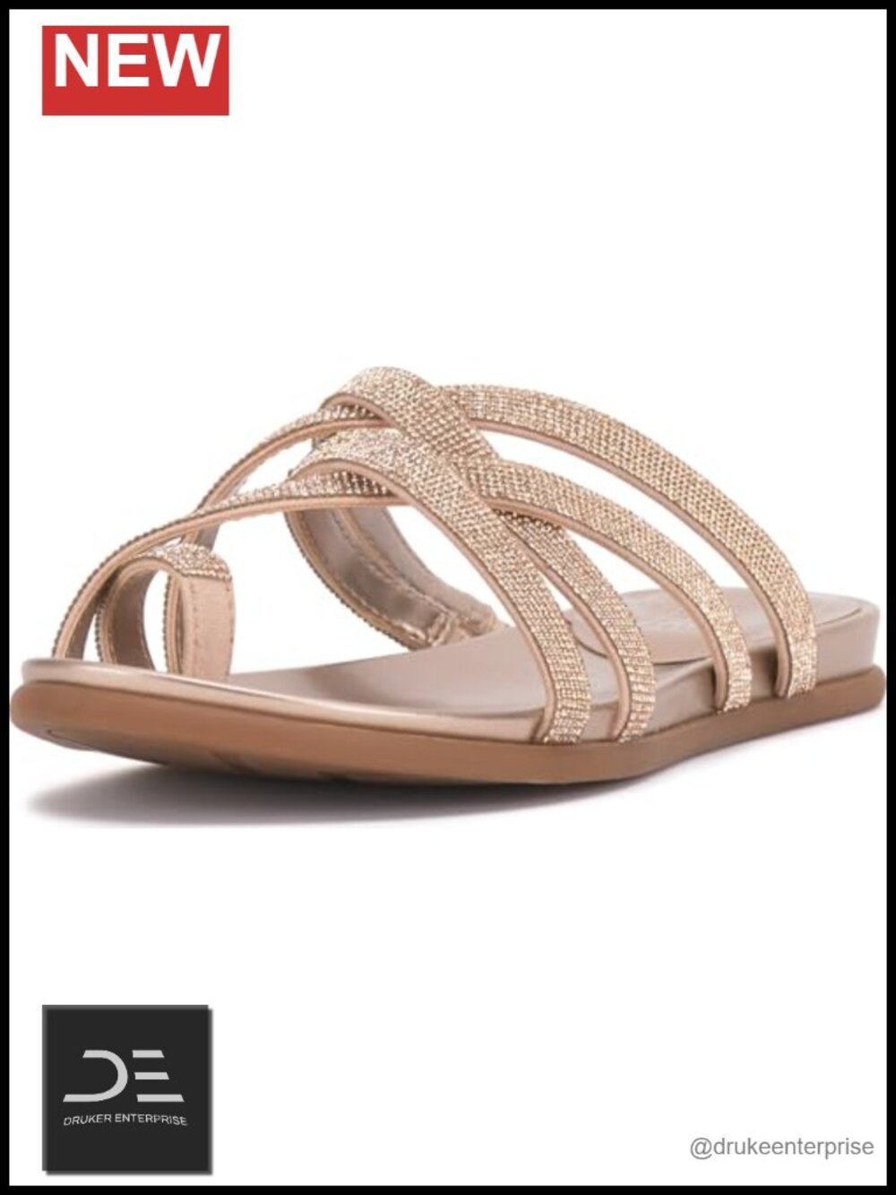 Vince Camuto Women's Eltera Flat Sandals Textile Upper Open Toe Slingback